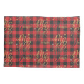 ブラックレッドメリーバッファローとブライト素朴プレイド 枕カバー (裏面-左)