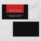 ブラックレッドモダンプロフェッショナルパーソナルシンプル 名刺 (正面/裏面)