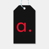 ブラックレッドモノグラムイニシャルレタープラモダンイン ギフトタグ (裏面)