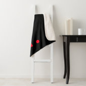 ブラックレッドモノグラムイニシャルレタープラモダンイン シェルパブランケット (インサイチュ)