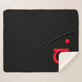 ブラックレッドモノグラムイニシャルレタープラモダンイン シェルパブランケット (正面(横))