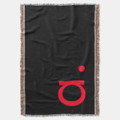 ブラックレッドモノグラムイニシャルレタープラモダンイン スローブランケット (正面縦)