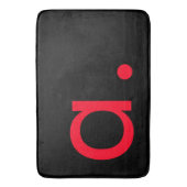 ブラックレッドモノグラムイニシャルレタープラモダンイン バスマット (正面縦)