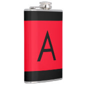 ブラックレッドモノグラムイニシャルレタープラモダンイン フラスク (右)