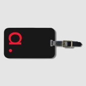 ブラックレッドモノグラムイニシャルレタープラモダンイン ラゲッジタグ (正面横)