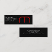 ブラックレッドモノグラムプレインコンサルタント名刺 スキニー名刺 (正面/裏面)