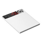 ブラックレッドリバーススワールブライダルシャワーゲーム全般 ノートパッド (アングル)