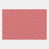 ブラックレッド伝統的キャンディーケーンヴィンテージクリスマス ラッピングペーパーシート (正面3)