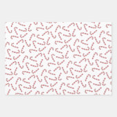 ブラックレッド伝統的キャンディーケーンヴィンテージクリスマス ラッピングペーパーシート (正面2)