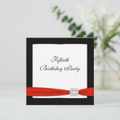 ブラックレッド女性50thバースデーパーティー 招待状 (スタンド正面)