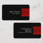 ブラックレッド平モダン面ユニークトレンディープロフェッショナル 名刺 (正面/裏面)