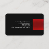 ブラックレッド平モダン面ユニークトレンディープロフェッショナル 名刺 (裏面)