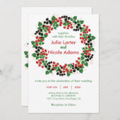 ブラックレッド桑の果実植物結婚の 招待状 (正面/裏面)