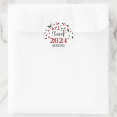 ブラックレッド紙吹雪卒業2024 ラウンドシール (バッグ)