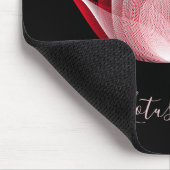 ブラックレッド蓮の花のモアレドローイング フラワーグラフィックヨガ マウスパッド (コーナー)