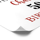 ブラックレッド誕生日パーティカスタムー12x18写真 ポスター (角)