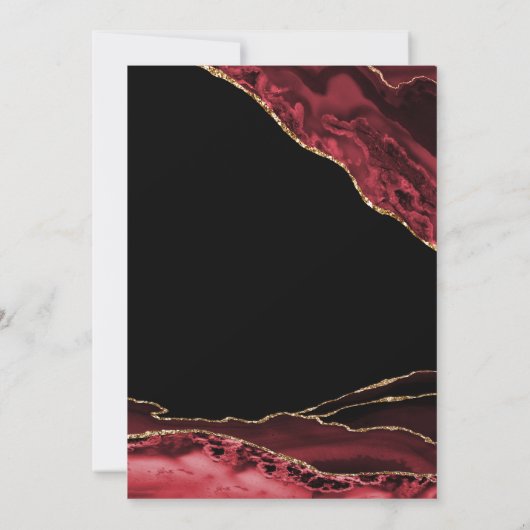 ブラックレッド金ゴールドゲート誕生日任意の年齢 招待状 (裏面)