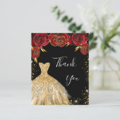 ブラックレッド金ゴールドドレスフローラ誕生日感謝していあなた (スタンド正面)