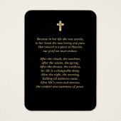 ブラックレッド金ゴールドフローラメモリアルカード (裏面)