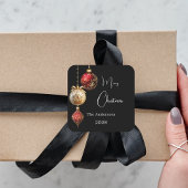 ブラックレッド金ゴールドボーブルクラシッククリスマス スクエアシール