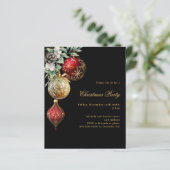 ブラックレッド金ゴールドボーブルクリスマスパーティの招待状 (スタンド正面)