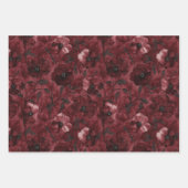 ブラックレッド金ゴールド羽毛誕生日 ラッピングペーパーシート (正面3)