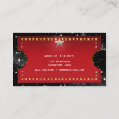 ブラックレッド金ゴールド&シルバーグラムカスタムチケットVIP 名刺 (裏面)