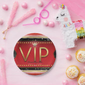 ブラックレッド金ゴールド&シルバーグラムVIPチケットパーティー ペーパープレート (パーティー)