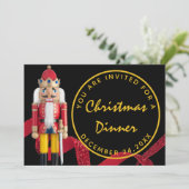 ブラックレッド クリスマスイブ 夕食 ゴールド  ナッツクラッカー 招待状 (スタンド正面)