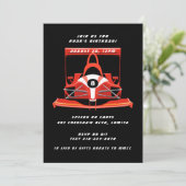 ブラックレッド レースカーバースデーパーティー 招待状 (スタンド正面)