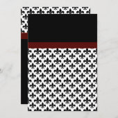 ブラックレッド（紋章の）フラ・ダ・リ結婚ズ 招待状 (正面/裏面)