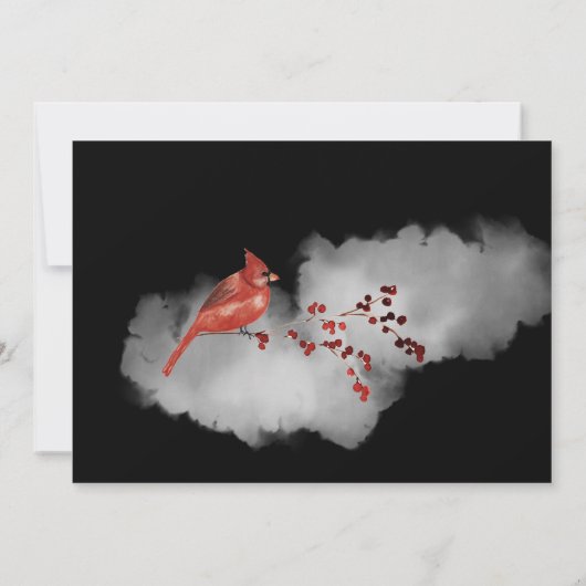 ブラックレッド(鳥)ショウジョウコウカンチョウラсウド葬儀悔やみや弔慰 サンキューカード (裏面)