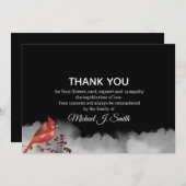 ブラックレッド(鳥)ショウジョウコウカンチョウラсウド葬儀悔やみや弔慰 サンキューカード (正面/裏面)