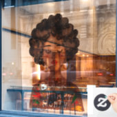 ブラックレディー&タイポグラフィブラックヒストリ ウィンドウサイン (カフェ窓)