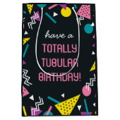 ブラックレトロおもしろい80sスラング誕生日抱き枕 ミディアムペーパーバッグ (正面)