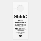 ブラックレトロはっきりしたタイポグラフィが邪魔しな結婚い ドアノブサイン (正面)