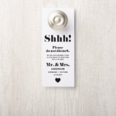 ブラックレトロはっきりしたタイポグラフィが邪魔しな結婚い ドアノブサイン (ノブ)