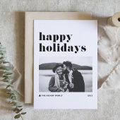 ブラックレトロはっきりしたタイポグラフィフォトハッピーホリデイズ シーズンカード