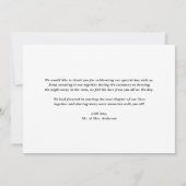 ブラックレトロはっきりしたタイポグラフィフォト結婚ズ サンキューカード (裏面)