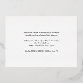 ブラックレトロはっきりしたタイポグラフィ写真卒業 箔招待状 (裏面)