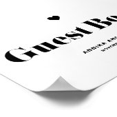 ブラックレトロはっきりしたタイポグラフィ結婚ズゲストブック ポスター (角)