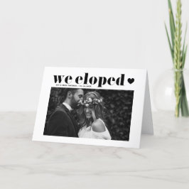 ブラックレトロはっきりした結婚タイポグラフィの駆け落ち 案内状