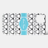 ブラックレトロギークグラスアクアパーソナライズされた名 Case-Mate iPhoneケース (裏面 (横))