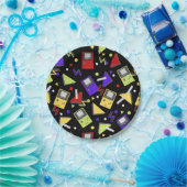 ブラックレトロゲーム ペーパープレート (パーティー)