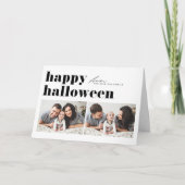 ブラックレトロタイポグラフィハッピーハローウィン2枚 シーズンカード (正面)