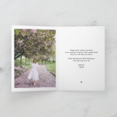 ブラックレトロタイポグラフィモダン写真卒業 サンキューカード (内部)