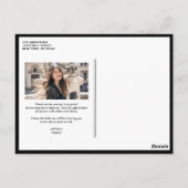 ブラックレトロタイポグラフィ写真卒業ありがとう ポストカード (裏面)