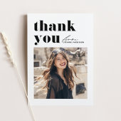 ブラックレトロタイポグラフィ写真卒業ありがとう ポストカード