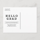 ブラックレトロタイポグラフィ写真卒業 インビテーションポストカード (裏面)