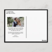 ブラックレトロタイポグラフィ写真結婚の皆様へ ポストカード (裏面)